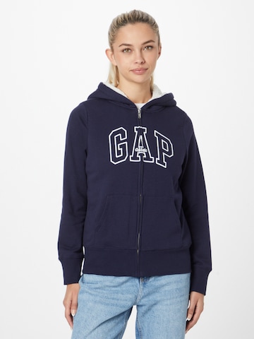 GAP Кофта на молнии в Синий: спереди