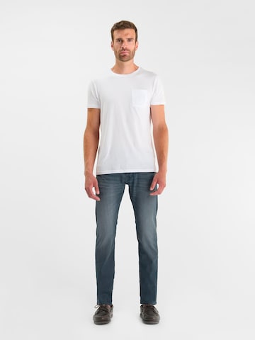 Coupe slim Jean Le Temps Des Cerises en bleu
