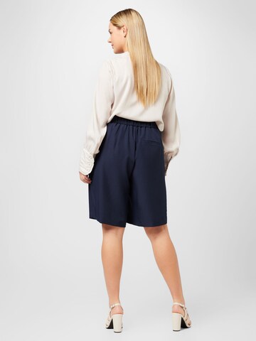 ONLY Carmakoma Loose fit Pleat-Front Pants 'Carthea' in Blue