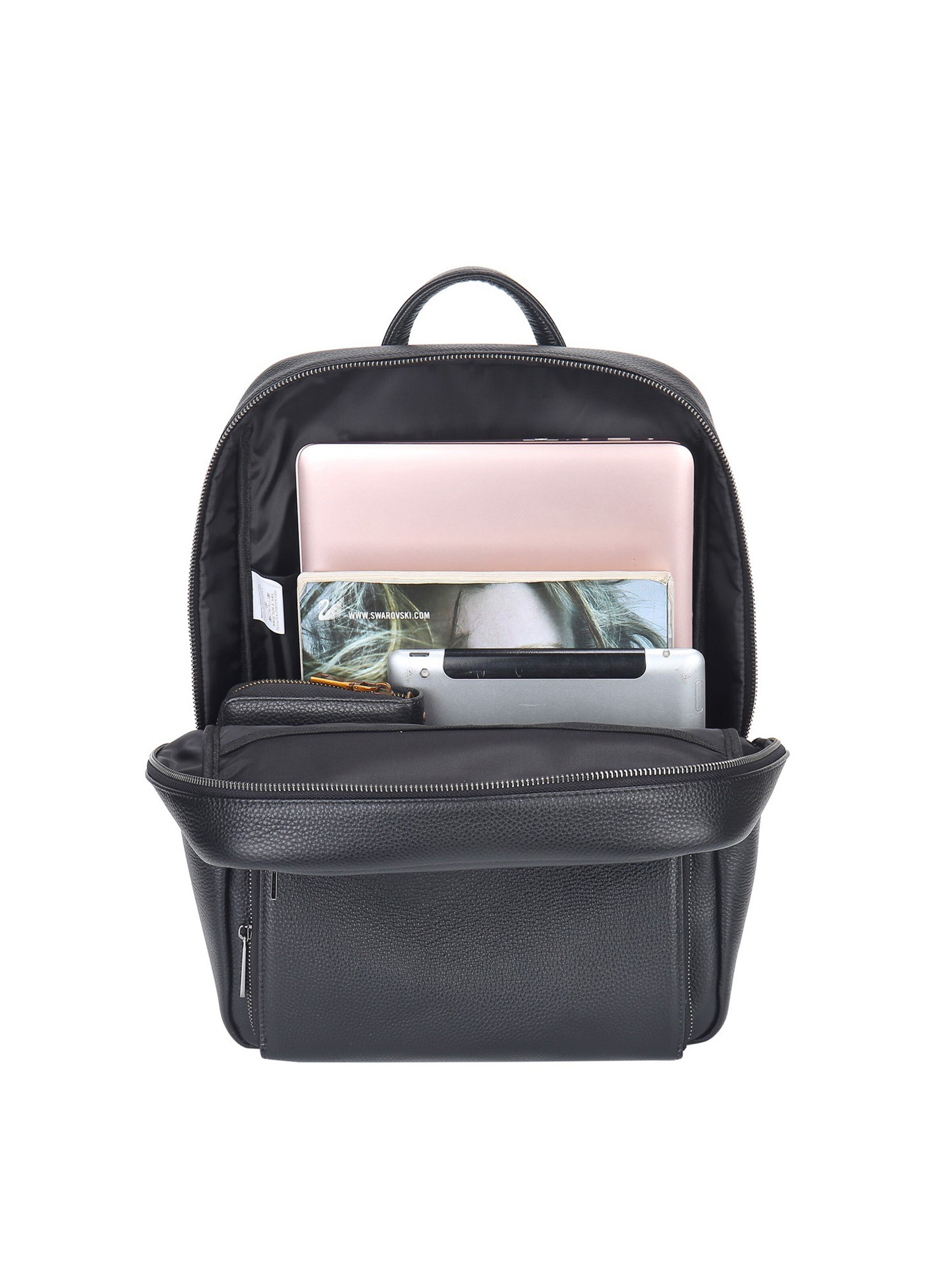 Zaino 'Zaino B Cavalli Vera Pelle - Chiusura Zip Tasche Multiple 42x30x13cm' di B. Cavalli in nero