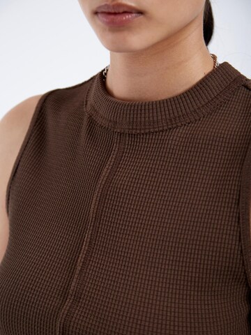 Dr. Denim Top 'Deia Waffle Top'‌‌‌‌‌‌‌‌ in Braun