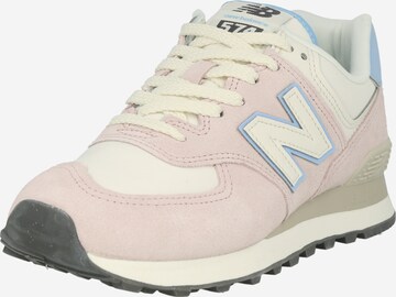 Sneaker bassa '574' di new balance in rosa: frontale