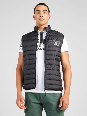 Gilet CAMP DAVID en noir : devant