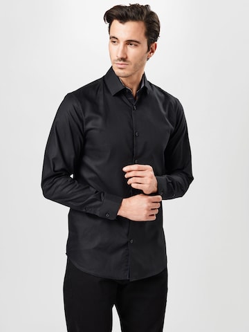 SELECTED HOMME - Slim Fit Camisa 'Mark' em preto: frente