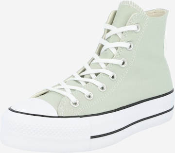 CONVERSE High-top trainers 'CHUCK TAYLOR ALL STAR LIFT PLATFORM SEASONAL' in Green: front