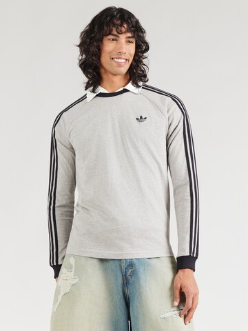 ADIDAS ORIGINALS Majica '3-Stripes Long Sleeve' | siva barva: sprednja stran