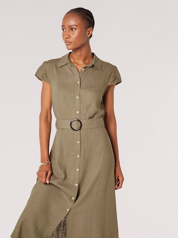 Apricot Shirt Dress in Green