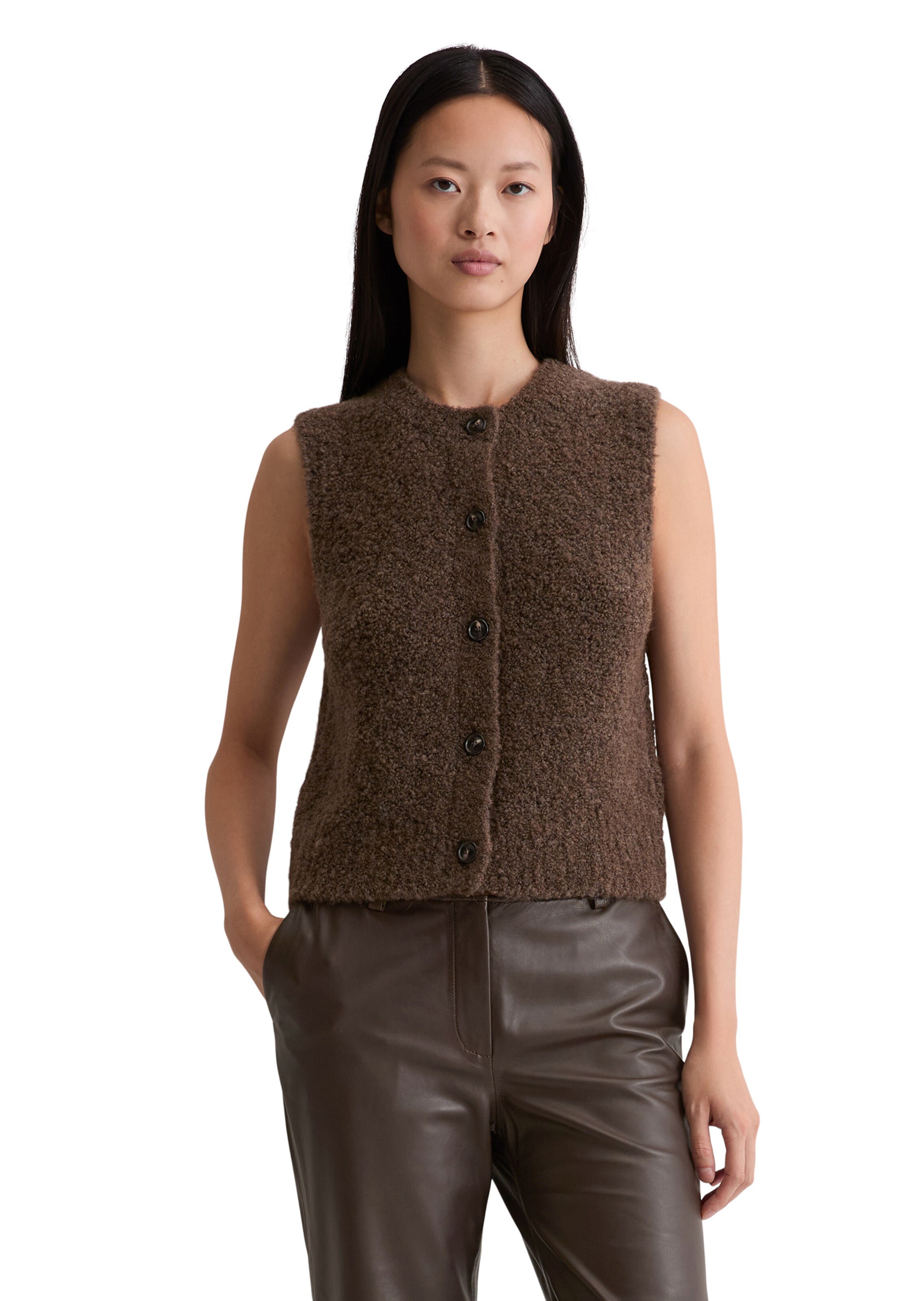 Marc O'Polo Knit cardigan in Brown: front