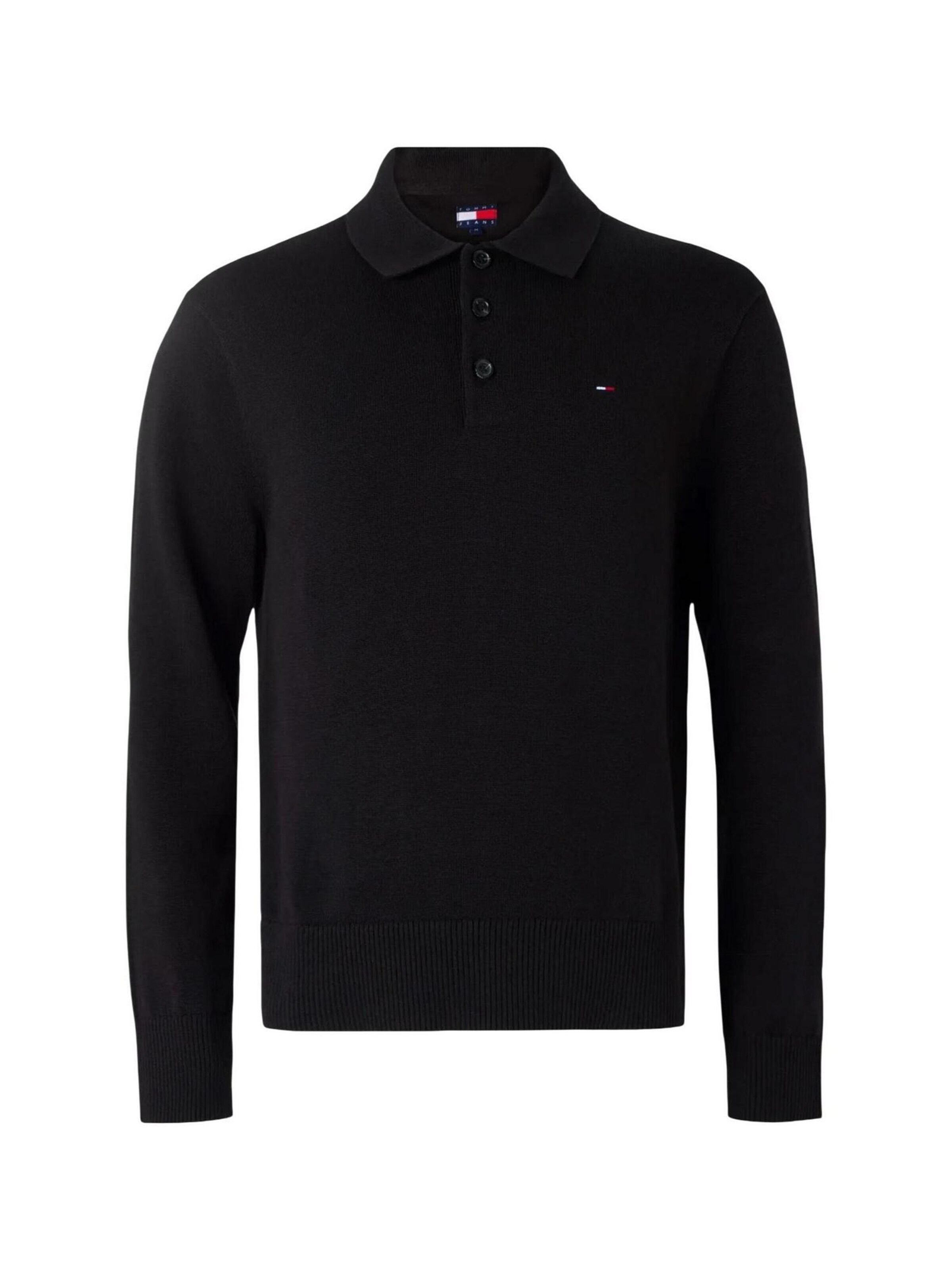 Pullover 'TJM SLIM ESSENTIAL P DM0DM20304' di Tommy Jeans in nero: frontale