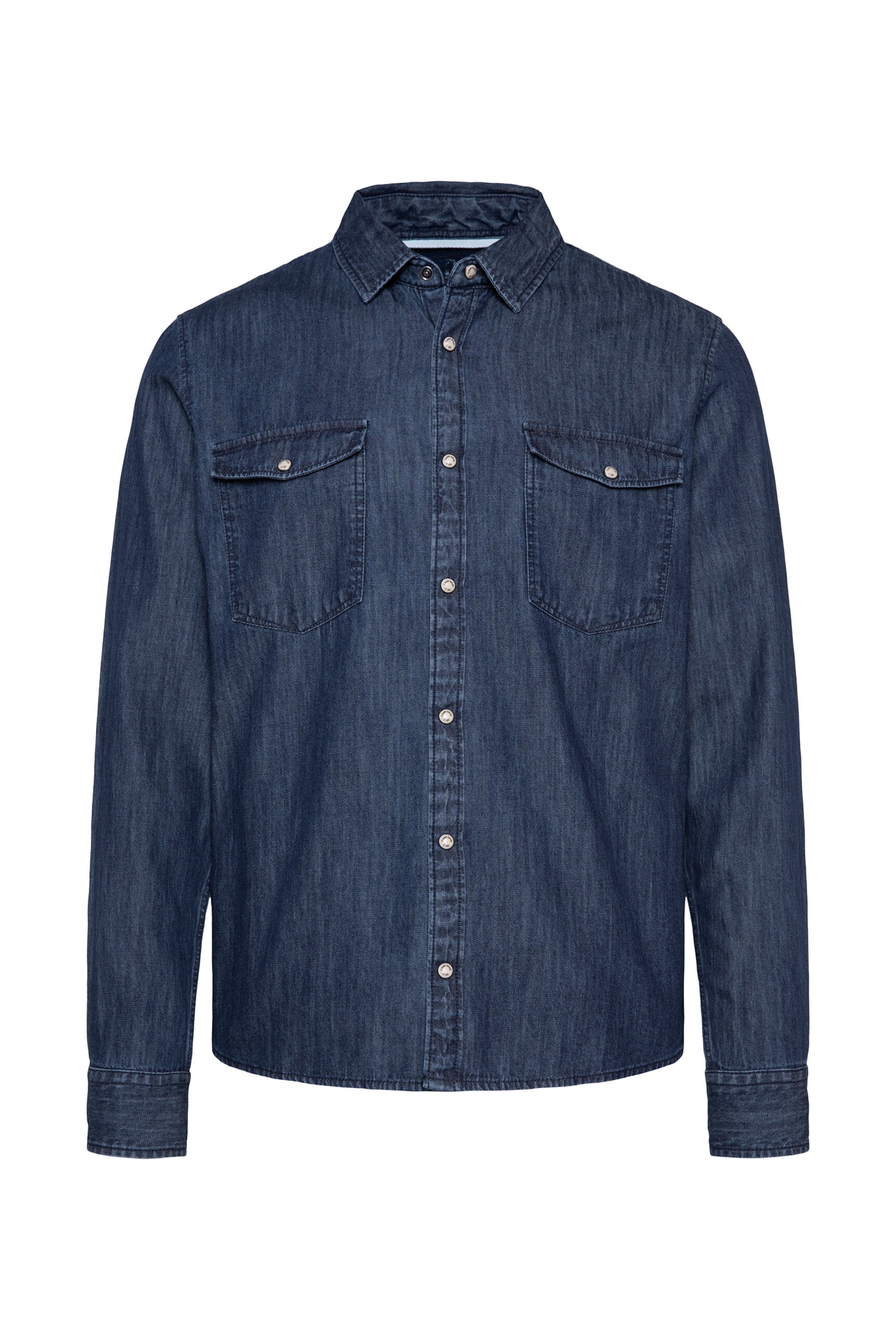 CAMP DAVID Comfort fit Button Up Shirt in Blue: front