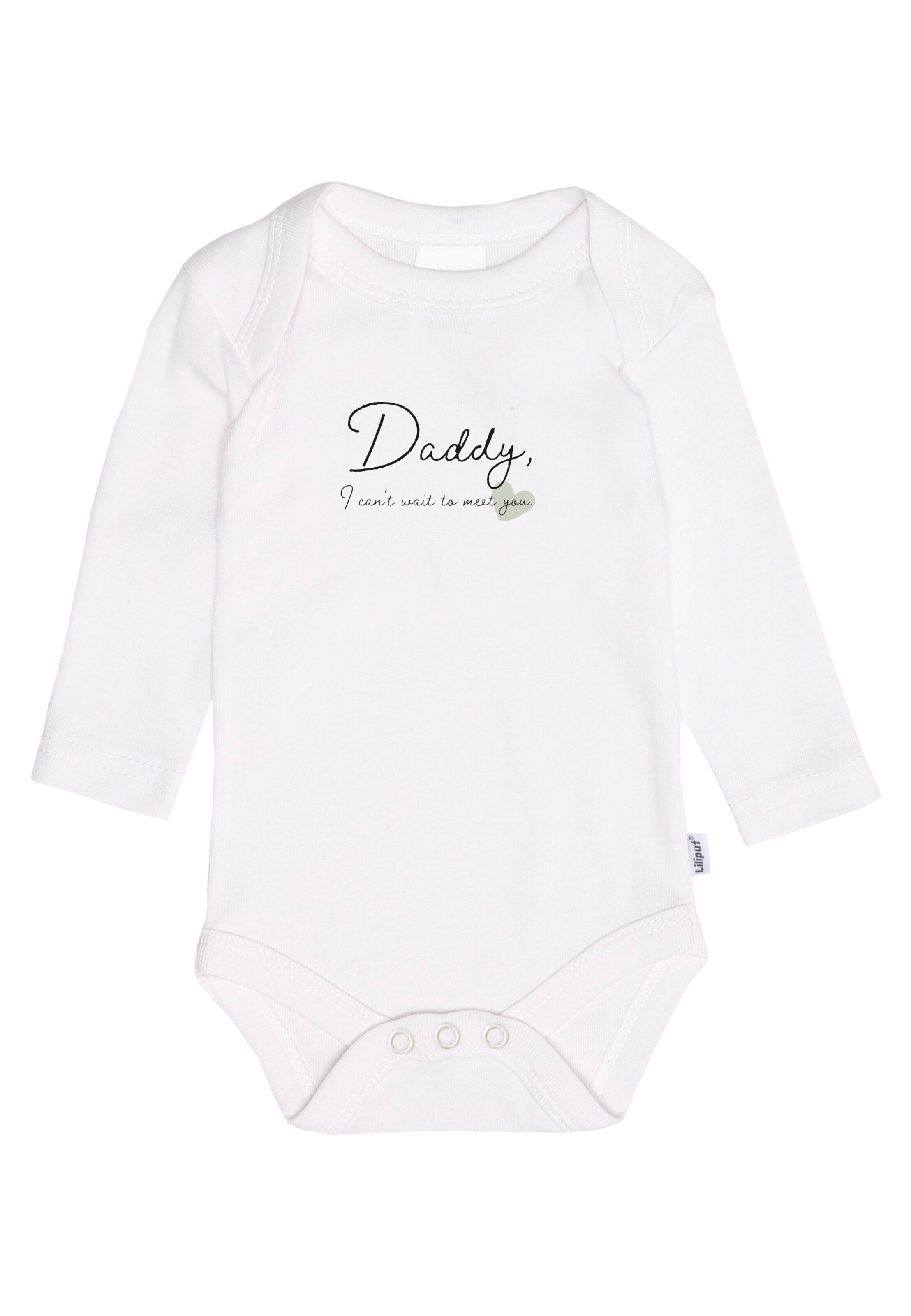 LILIPUT Romper/Bodysuit 'Daddy I cant wait to meet you' in Green