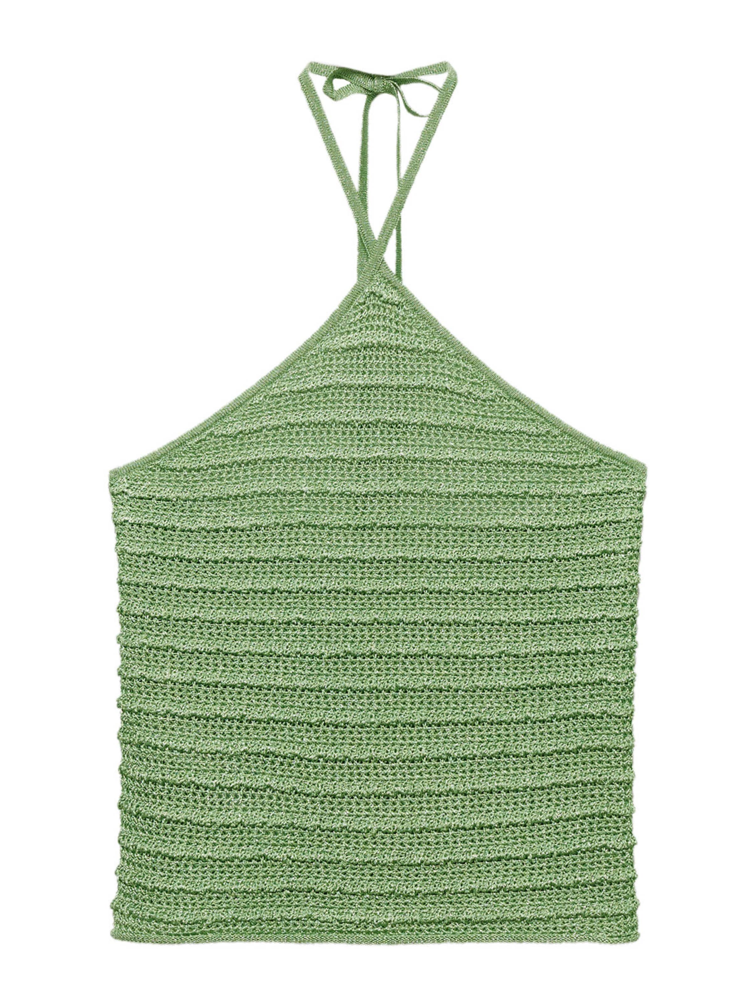 MANGO Knitted Top 'Milan' in Green: front