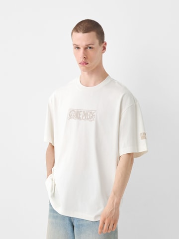 T-Shirt Bershka en beige : devant