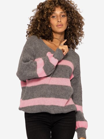 SASSYCLASSY Širok pulover | siva barva