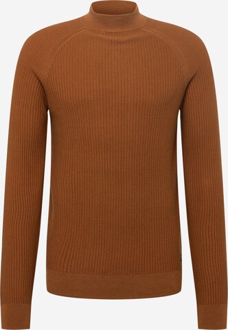 TOM TAILOR DENIM Sweater in Brown: front