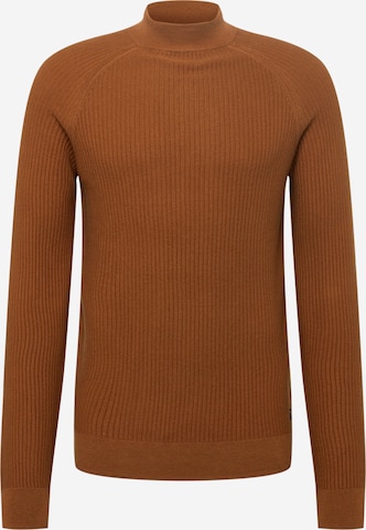 TOM TAILOR DENIM Sweater in Brown: front