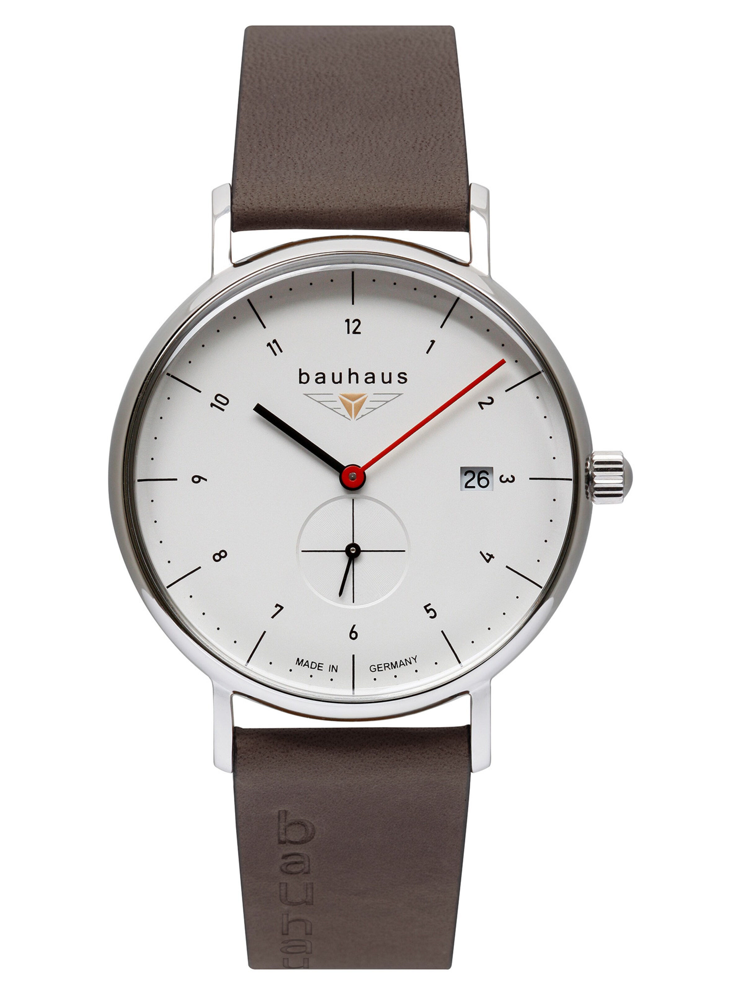 Bauhaus Uhr in Weiß: Vorderseite