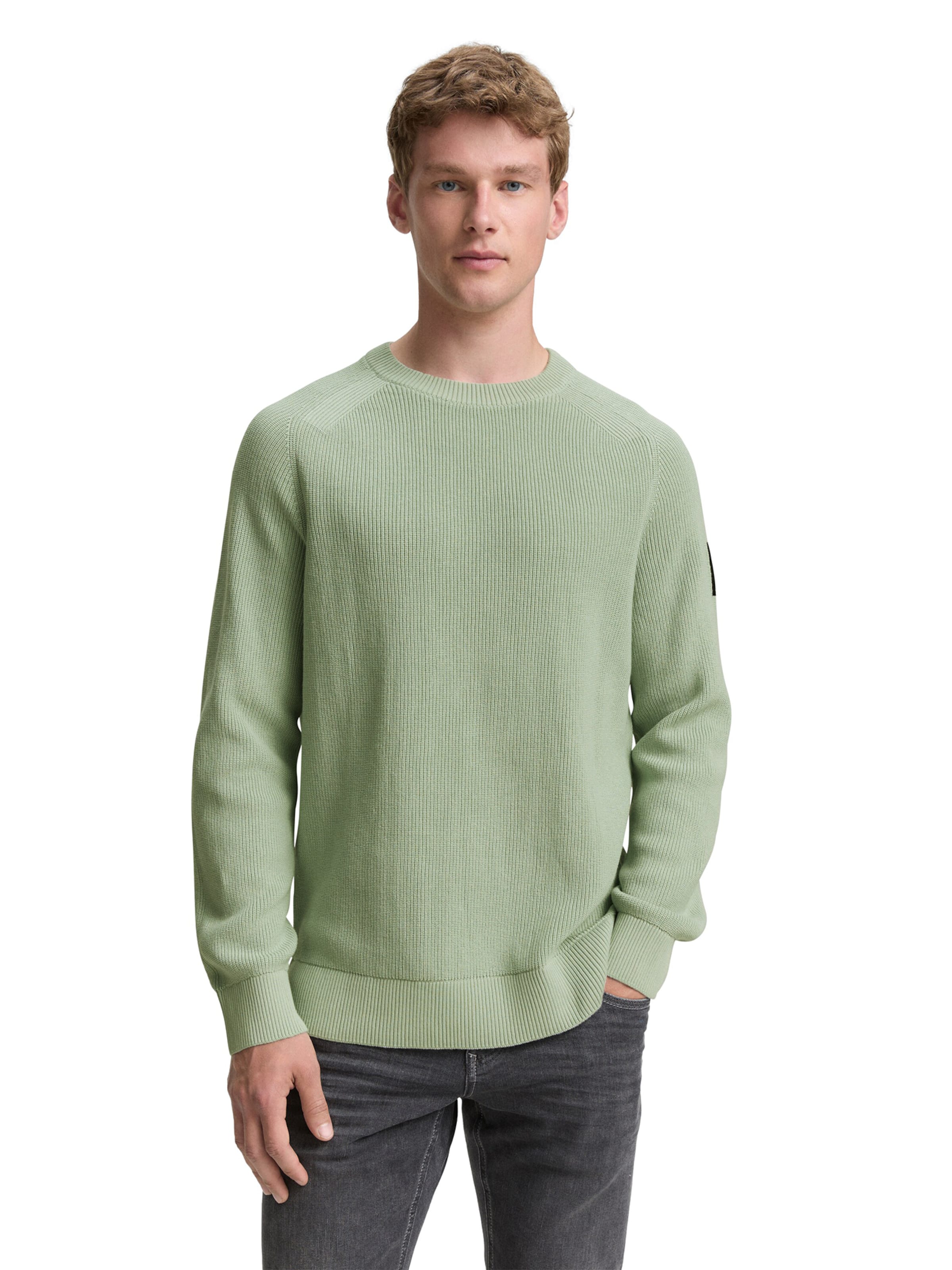 TOM TAILOR DENIM Sweater in Green: front