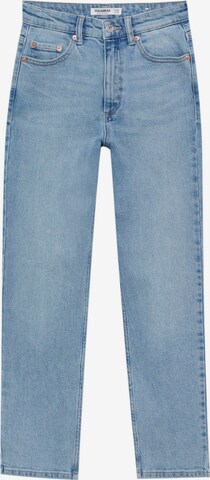 Tapered Jeans de la Pull&Bear pe albastru: față