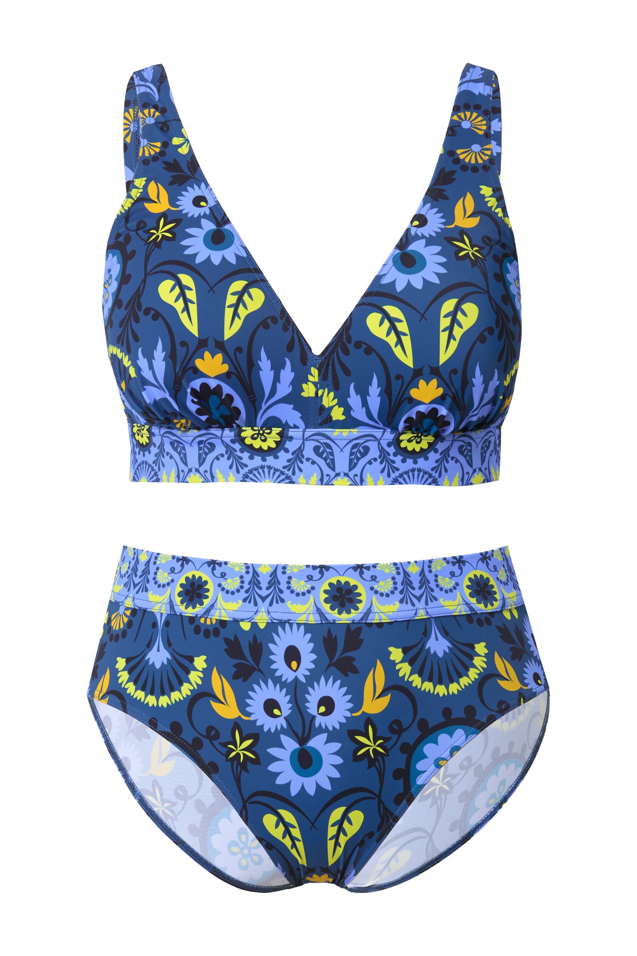 Ulla Popken Triangel Bikini in Blauw: voorkant