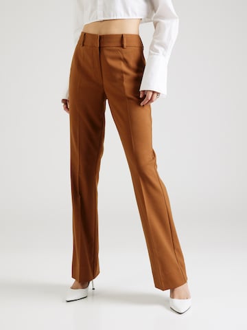 FIVEUNITS Regular Pleated Pants 'Clara' in Brown: front