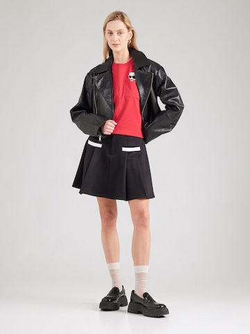 Karl Lagerfeld Μπλουζάκι 'IKON RS PEAK-A-BOO' σε κόκκινο