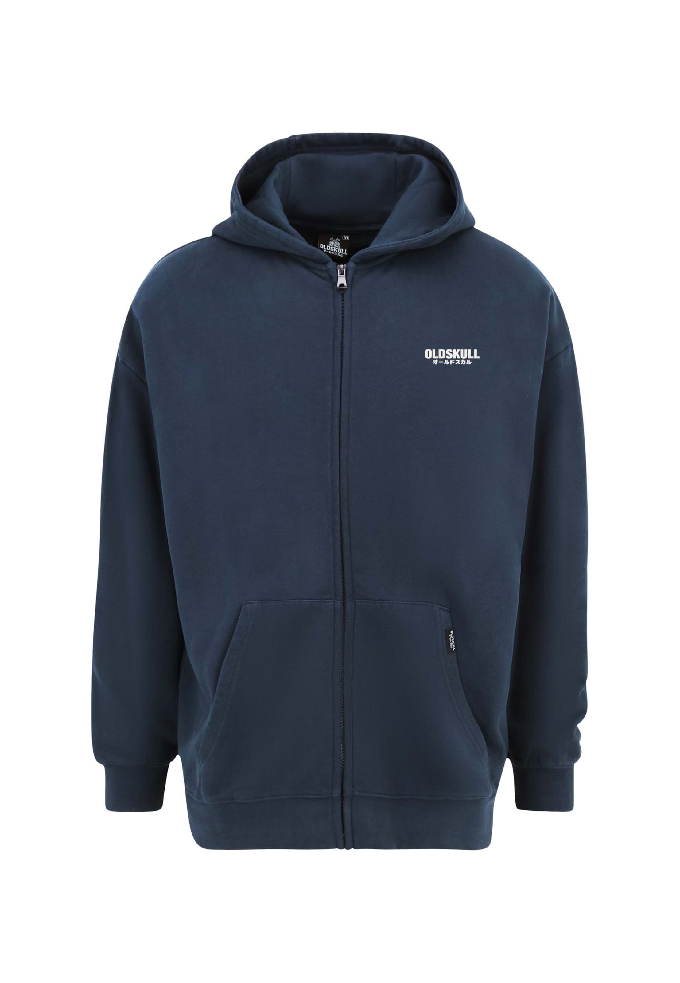 Oldskull Sweatjacke in Blau: Vorderseite