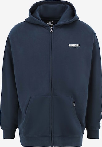 Oldskull Sweatjacke in Blau: Vorderseite
