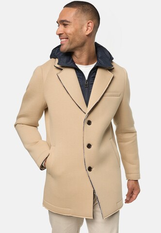 INDICODE JEANS Between-Seasons Coat 'Apostolos ' in Beige: front