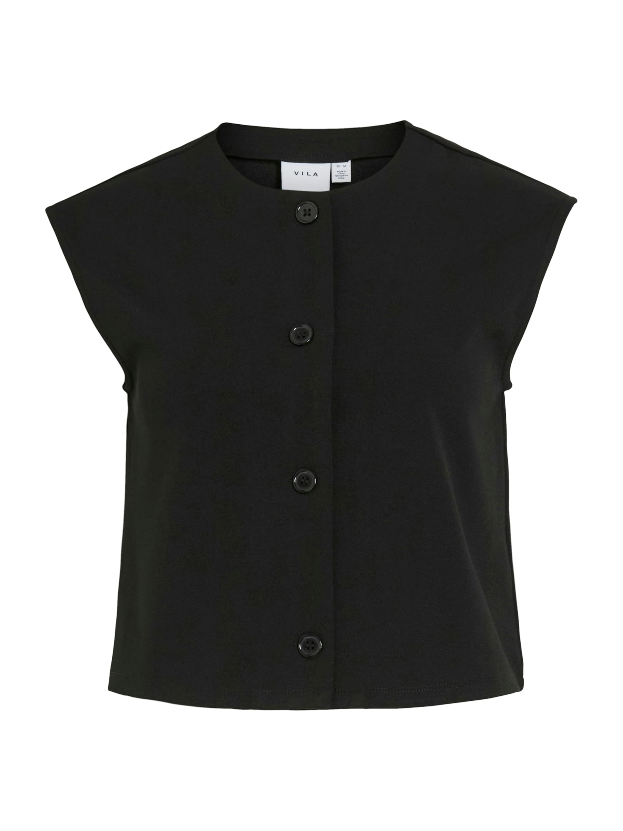VILA Vest in Black: front