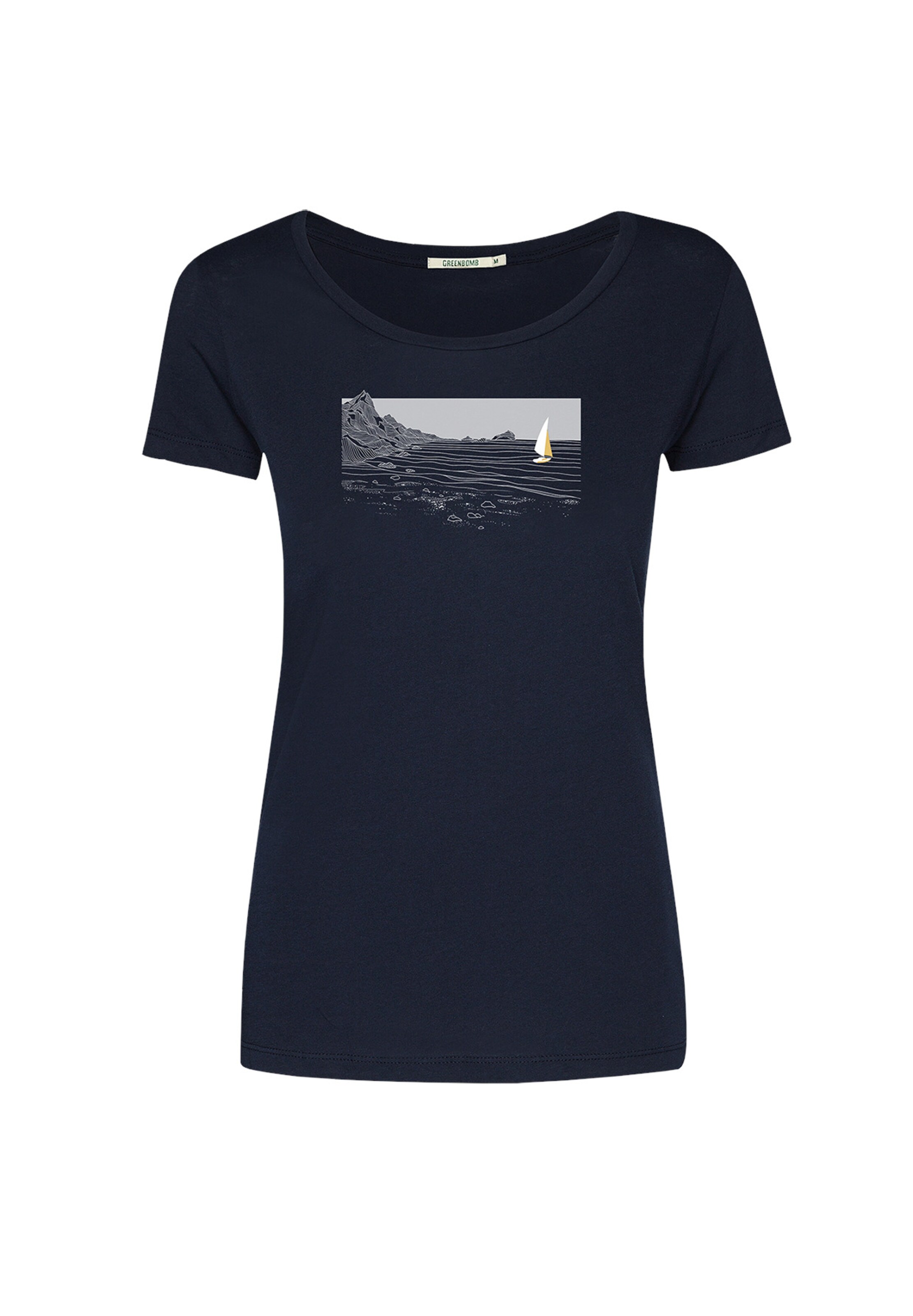 GREENBOMB Shirt ' Nature Set Sail ' in Blue: front