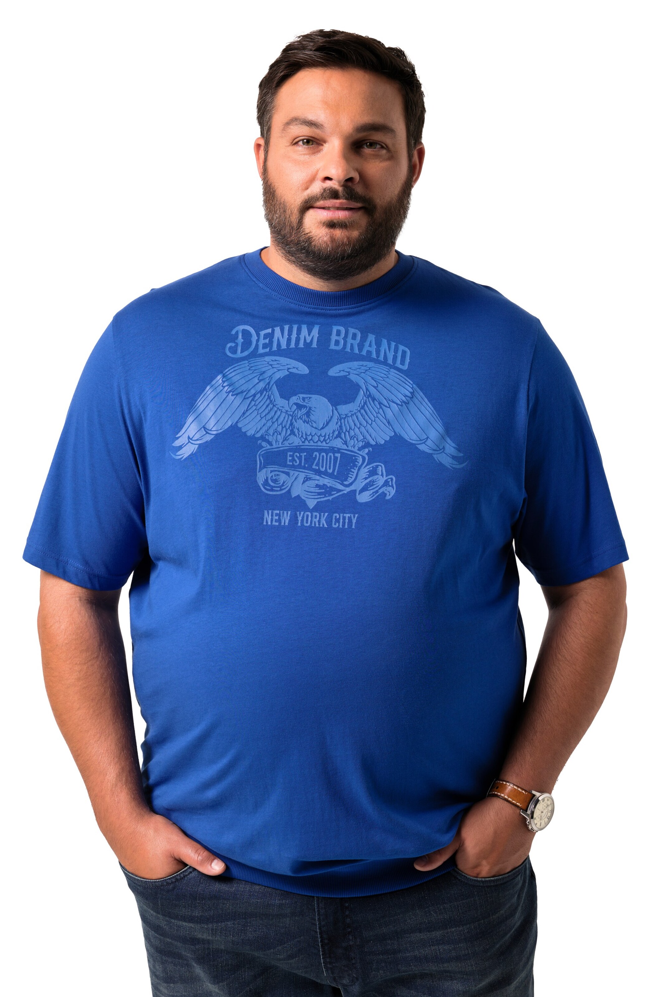 Men Plus Shirt in Blue: front