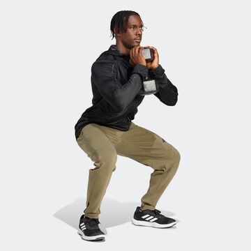 ADIDAS PERFORMANCE Athletic Zip-Up Hoodie in Black