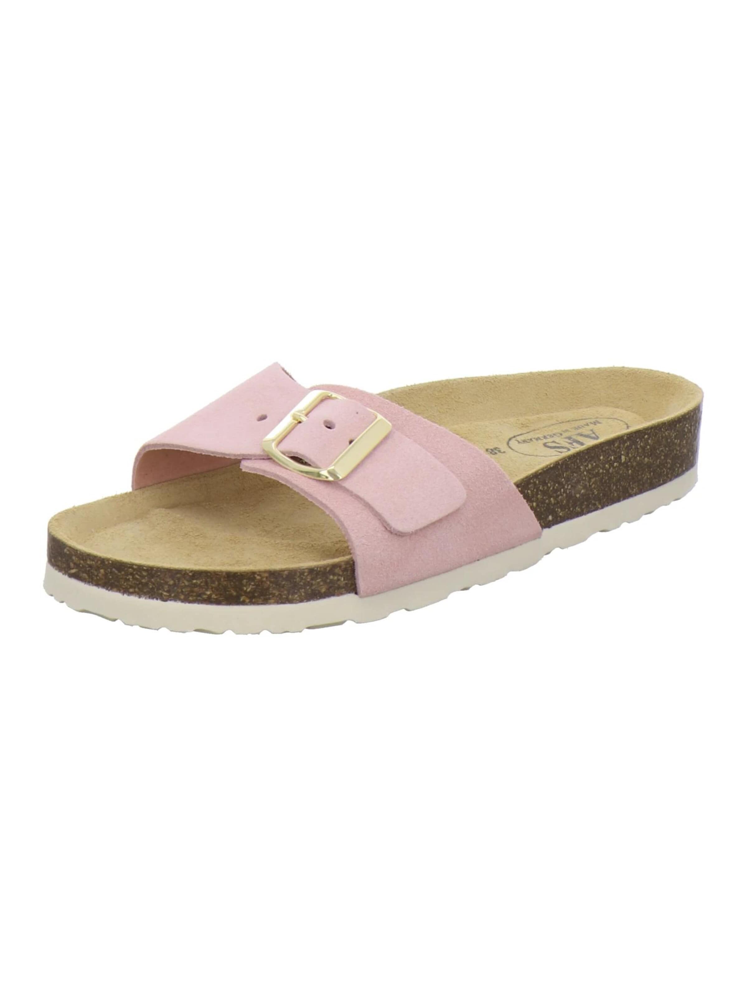 AFS-Schuhe - Zapatos abiertos 'Pantoletten Damen Einschnaller rose' en rosa: frente