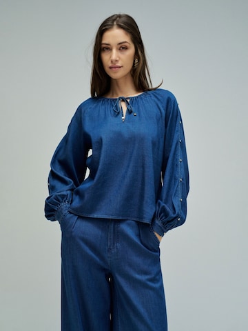 Salsa Jeans Blouse in Blauw: voorkant