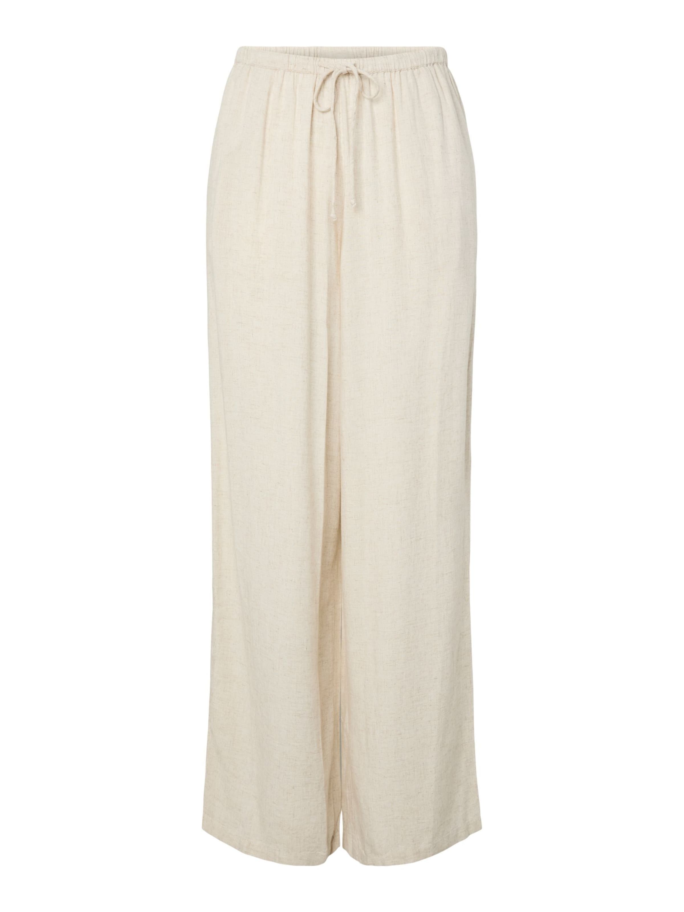 PIECES Wide Leg Hose 'PCPia' in Weiß: Vorderseite