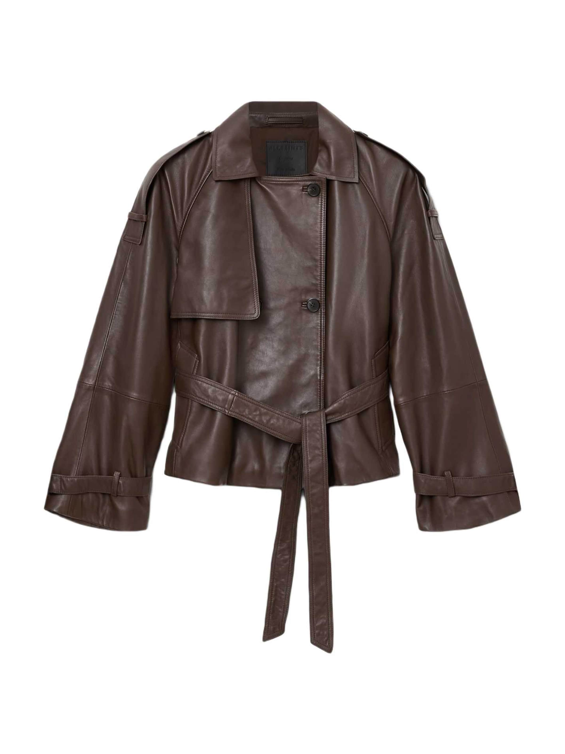 brūns AllSaints Starpsezonu jaka 'REED': no priekšpuses