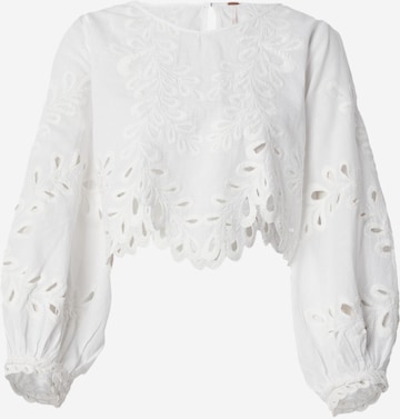 Free People - Blusa 'OLEANDER' em branco: frente