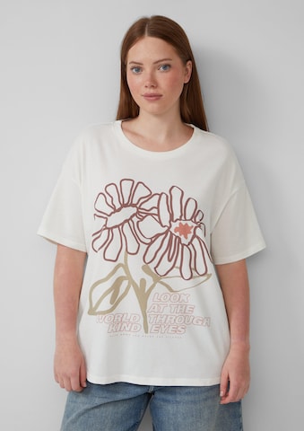 QS Shirt in Beige: voorkant