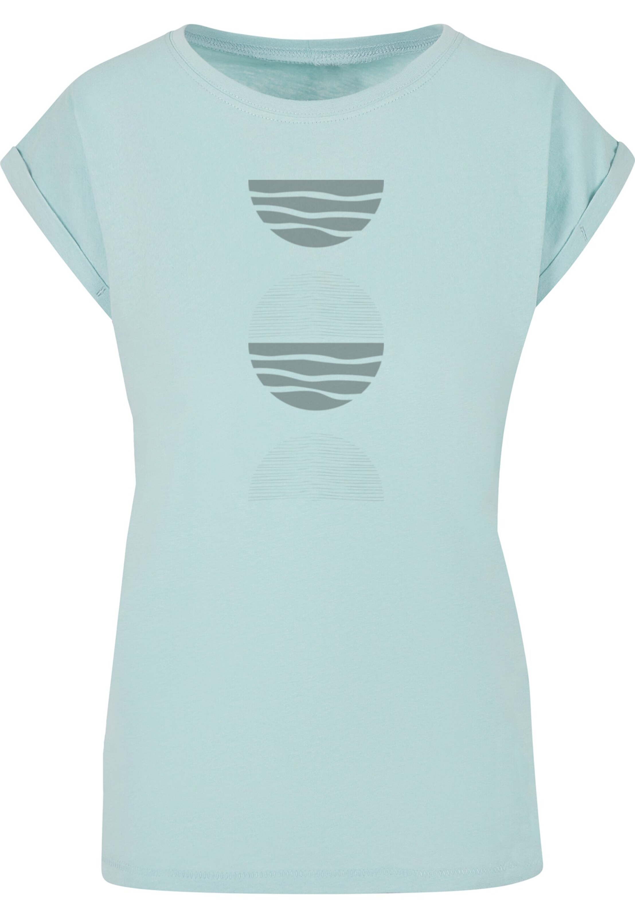 Merchcode T-Shirt 'Abstract Waves' in Blau: Vorderseite