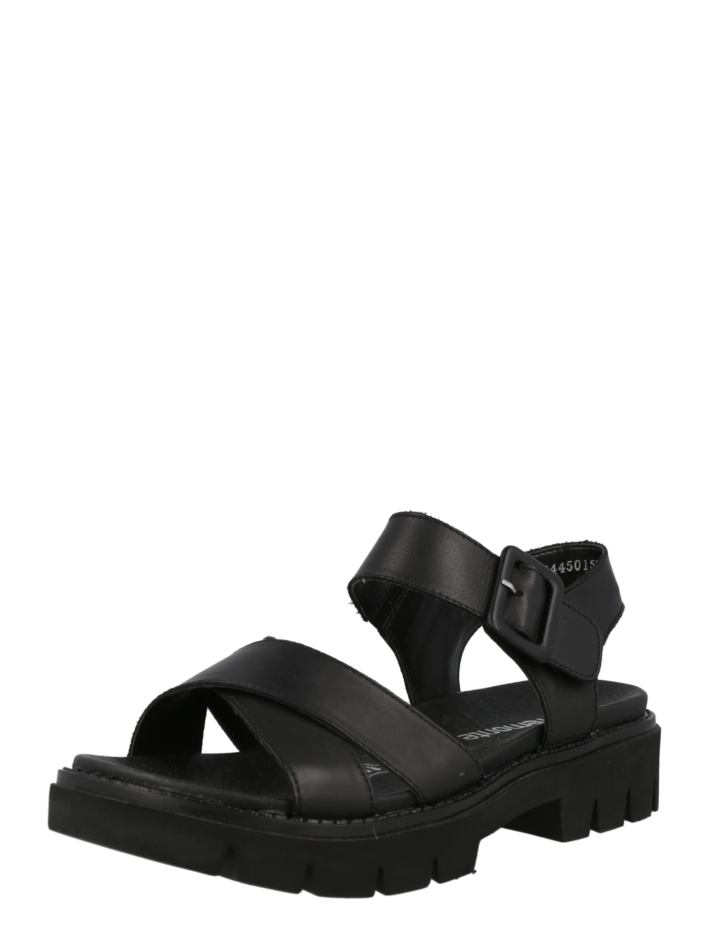 REMONTE Strap Sandals in Black: front