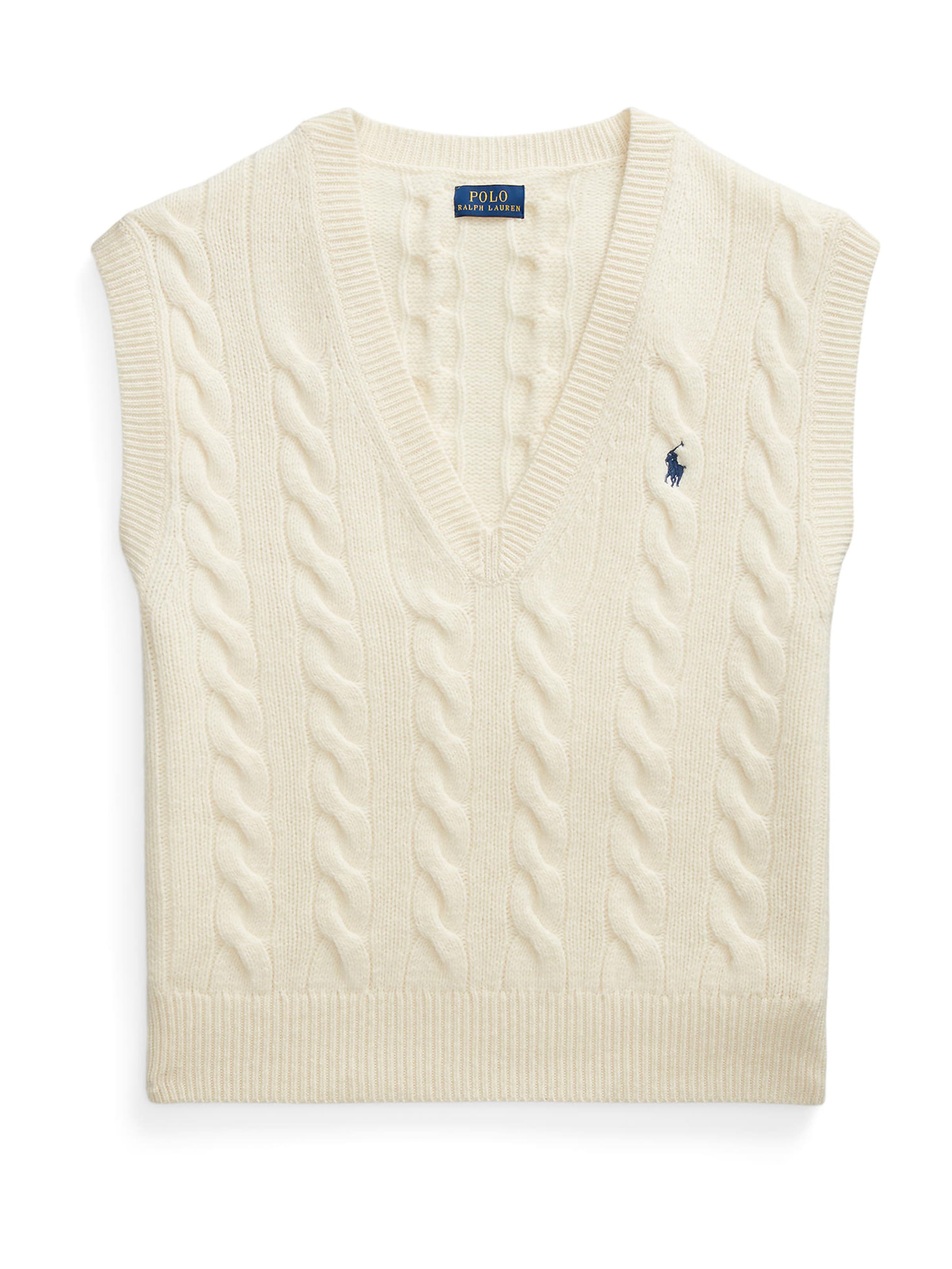 Pull-over Polo Ralph Lauren en beige : devant