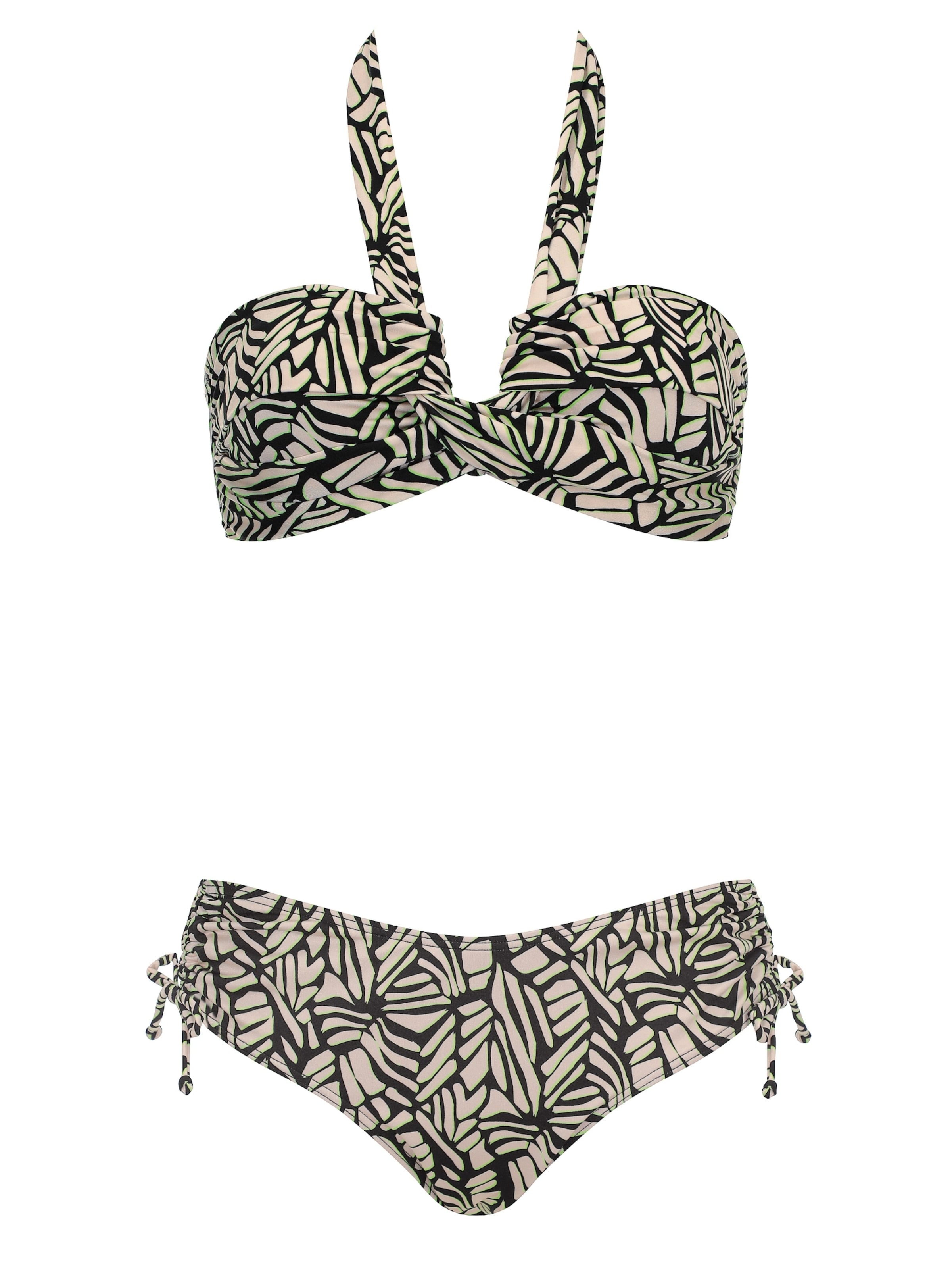 Bandeau Bikini OLYMPIA en noir : devant