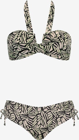 Bandeau Bikini OLYMPIA en noir : devant