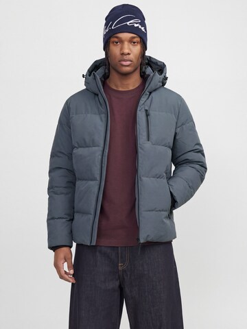 JACK & JONES Winter Jacket 'JJEBECKS' in Grey: front