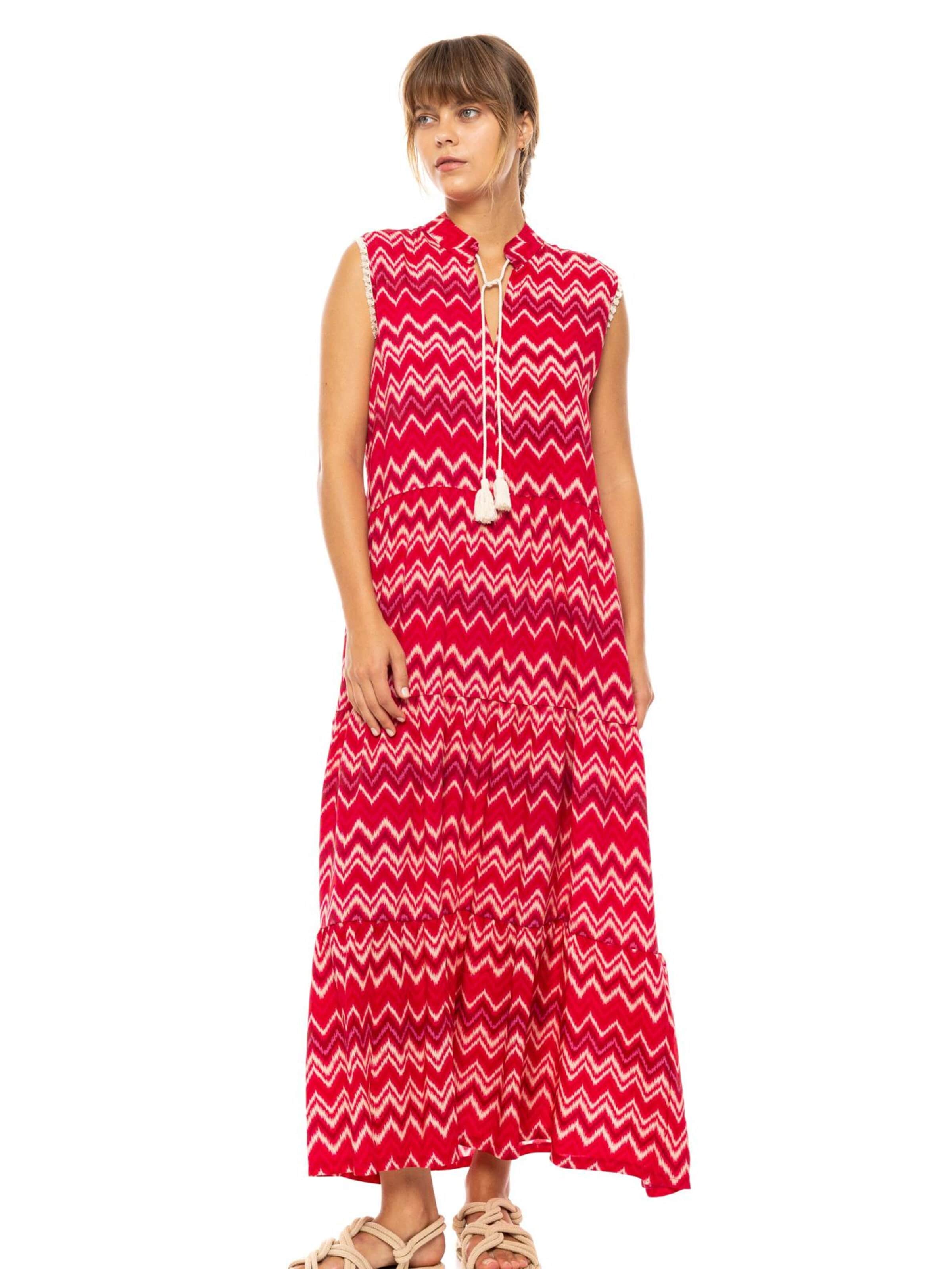 Pink Label Sommerkjole 'BEACHWEAR LONG RASBERRY RAINBOW' i pink: forside