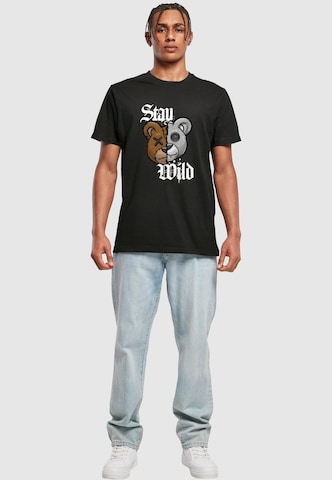 Mister Tee Shirt 'Stay Wild' in Zwart