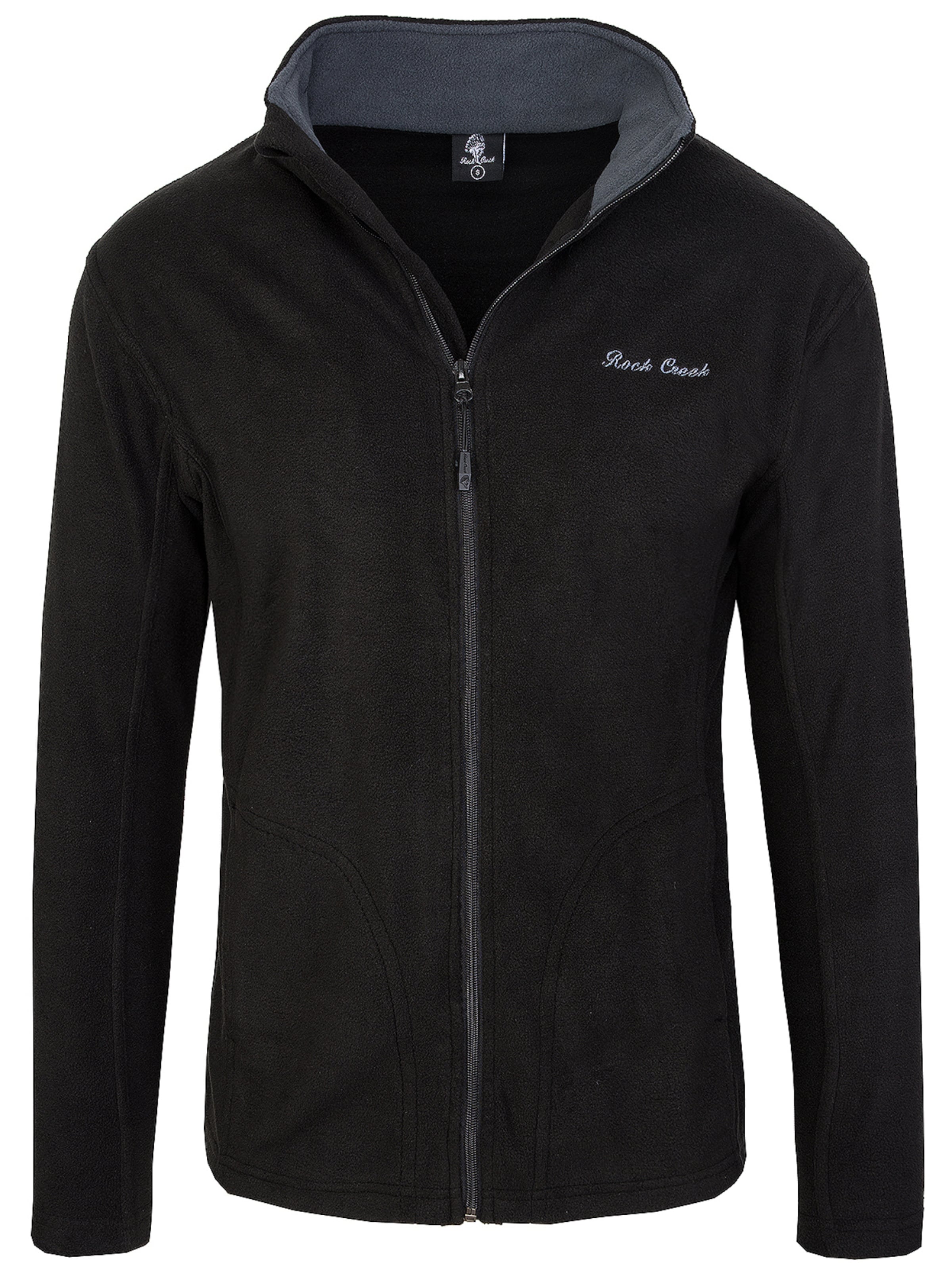 Rock Creek Fleecejacke in Schwarz: Vorderseite