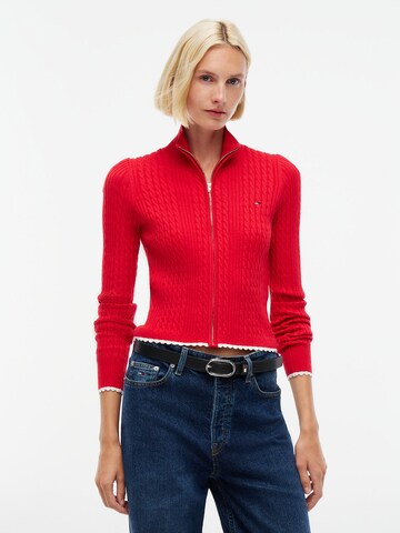 Tommy Jeans Knit cardigan in Red: front