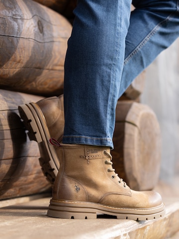 Bottines à lacets 'Berny' US POLO ASSN. en beige